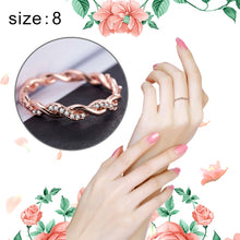 Load image into Gallery viewer, Simple Stylish Ladies Full Rhinestone Twist Modelling Ring(US Size:8), US Size:8