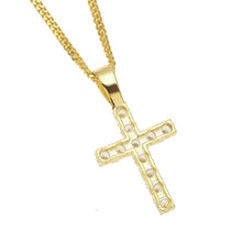 Load image into Gallery viewer, Hip Hop Claw Set Premium Zircon Cross Pendant Necklace(Gold)