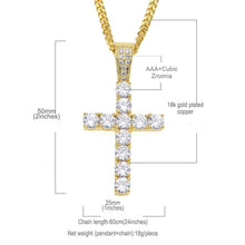 Load image into Gallery viewer, Hip Hop Claw Set Premium Zircon Cross Pendant Necklace(Gold)