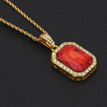 Load image into Gallery viewer, Hip Hop Mini Rhinestone Colorful Pendant Twist Gold Chain Necklace for Men, JEWE0309AA, JEWE0309AB, JEWE0309AC, JEWE0309AD