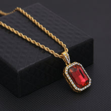 Load image into Gallery viewer, Hip Hop Mini Rhinestone Colorful Pendant Twist Gold Chain Necklace for Men, JEWE0309AA, JEWE0309AB, JEWE0309AC, JEWE0309AD