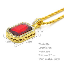 Load image into Gallery viewer, Hip Hop Mini Rhinestone Colorful Pendant Twist Gold Chain Necklace for Men, JEWE0309AA, JEWE0309AB, JEWE0309AC, JEWE0309AD