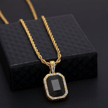 Load image into Gallery viewer, Hip Hop Mini Rhinestone Colorful Pendant Twist Gold Chain Necklace for Men, JEWE0309AA, JEWE0309AB, JEWE0309AC, JEWE0309AD