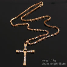 Load image into Gallery viewer, Fashion Rhinestone Cross Pendant Encrypted Box Necklace