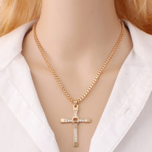 Load image into Gallery viewer, Fashion Rhinestone Cross Pendant Encrypted Box Necklace