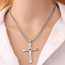 Load image into Gallery viewer, Fashion Rhinestone Cross Pendant Encrypted Box Necklace