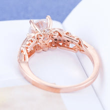 Load image into Gallery viewer, 1 Pair Women Fashion Micro-inlaid Zircon Engagement Ring Princess Queen Aristocratic Temperament Couple Ring(Rose Gold US size: 10), US size: 10