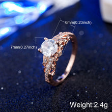 Load image into Gallery viewer, 1 Pair Women Fashion Micro-inlaid Zircon Engagement Ring Princess Queen Aristocratic Temperament Couple Ring(Rose Gold US size: 10), US size: 10