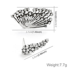Load image into Gallery viewer, 1 PCS Women Diamond-shape Silver Flower Fan-sharped Asymmetric Stud Earrings
