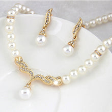 Load image into Gallery viewer, 3 in 1 Bridal Accessories Lady Classic Fashion Bead Earring Necklace Jewelry Set