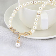 Load image into Gallery viewer, 3 in 1 Bridal Accessories Lady Classic Fashion Bead Earring Necklace Jewelry Set