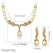 Load image into Gallery viewer, 3 in 1 Bridal Accessories Lady Classic Fashion Bead Earring Necklace Jewelry Set