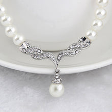 Load image into Gallery viewer, 3 in 1 Bridal Accessories Lady Classic Fashion Bead Earring Necklace Jewelry Set