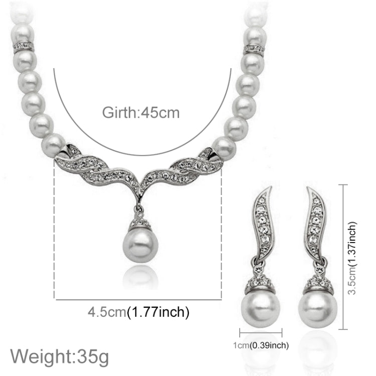 3 in 1 Bridal Accessories Lady Classic Fashion Bead Earring Necklace Jewelry Set