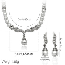 Load image into Gallery viewer, 3 in 1 Bridal Accessories Lady Classic Fashion Bead Earring Necklace Jewelry Set