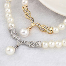 Load image into Gallery viewer, 3 in 1 Bridal Accessories Lady Classic Fashion Bead Earring Necklace Jewelry Set