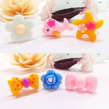 Load image into Gallery viewer, 40 PCS Children Cute Cartoon Resin Flower Animal Heart Bow-knot Ring, Smooth Surface, Smooth Surface, 40 PCS