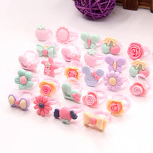 Load image into Gallery viewer, 100 PCS Children Cute Cartoon Resin Flower Animal Heart Bow-knot Ring, Frosted Surface, Frosted Surface, 100 PCS
