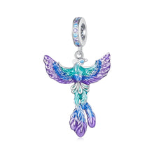 Load image into Gallery viewer, BSC880 S925 Sterling Silver Colorful Gradient Phoenix Pendant Accessories DIY Bracelet Beads, BSC880