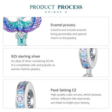 Load image into Gallery viewer, BSC880 S925 Sterling Silver Colorful Gradient Phoenix Pendant Accessories DIY Bracelet Beads, BSC880