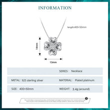 Load image into Gallery viewer, BSN334 Sterling Silver S925 White Gold Plated Lucky Clover Pendant Necklace, BSN334