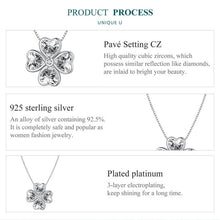 Load image into Gallery viewer, BSN334 Sterling Silver S925 White Gold Plated Lucky Clover Pendant Necklace, BSN334