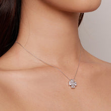 Load image into Gallery viewer, BSN334 Sterling Silver S925 White Gold Plated Lucky Clover Pendant Necklace, BSN334