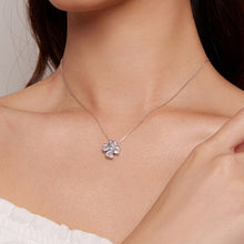 Load image into Gallery viewer, BSN334 Sterling Silver S925 White Gold Plated Lucky Clover Pendant Necklace, BSN334