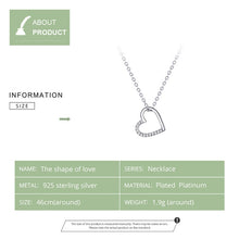 Load image into Gallery viewer, SCN347-B Sterling Silver S925 Zircon Simple Fashion Hollow Heart Shape Necklace, SCN347-B, SCN347-C