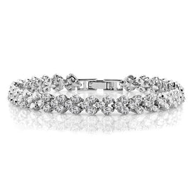 17cm Fashion Zircon Encrusted Roman Bracelets Platinum-plated Bracelet Jewelry, 17cm