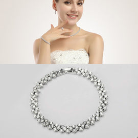 17cm Fashion Zircon Encrusted Roman Bracelets Platinum-plated Bracelet Jewelry, 17cm