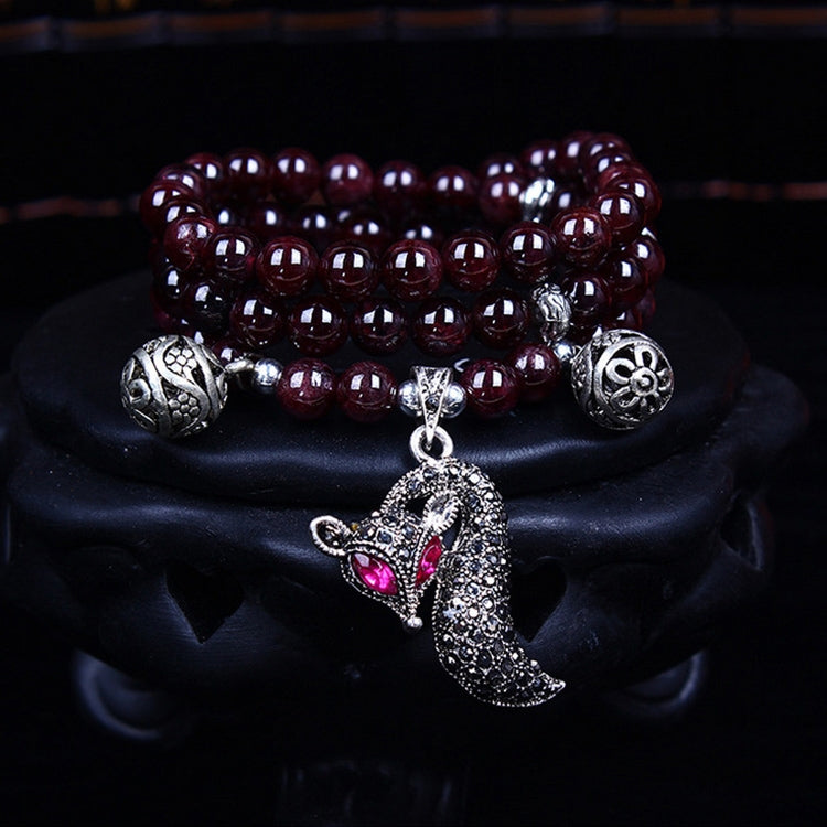 Fashion Jewelry Accessory Garnet Beads Bracelet, Pink Crystal & Elephant & Fish, Red Agate & Elephant, Red Agate & Pi Xiu, Violitde, Garnet, Blue Sandstone & Calabash, Red Agate & Buddha Head, Aquamarine & Longevity Lock, White Jade, Pink Crystal & Cat