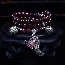 Load image into Gallery viewer, Fashion Jewelry Accessory Garnet Beads Bracelet, Pink Crystal &amp; Elephant &amp; Fish, Red Agate &amp; Elephant, Red Agate &amp; Pi Xiu, Violitde, Garnet, Blue Sandstone &amp; Calabash, Red Agate &amp; Buddha Head, Aquamarine &amp; Longevity Lock, White Jade, Pink Crystal &amp; Cat