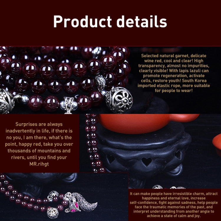 Fashion Jewelry Accessory Garnet Beads Bracelet, Pink Crystal & Elephant & Fish, Red Agate & Elephant, Red Agate & Pi Xiu, Violitde, Garnet, Blue Sandstone & Calabash, Red Agate & Buddha Head, Aquamarine & Longevity Lock, White Jade, Pink Crystal & Cat