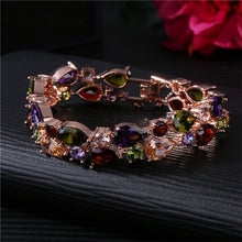 Load image into Gallery viewer, 17cm Fashion Mona Lisa Rose Gold Colorful Zircon Bead Bracelets, 17cm