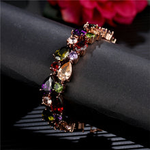 Load image into Gallery viewer, 18cm Fashion Mona Lisa Rose Gold Colorful Zircon Bead Bracelets, 18cm