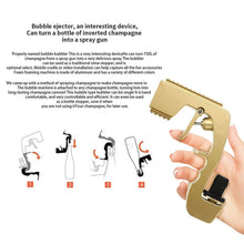 Load image into Gallery viewer, Plastic Wrapped Metal Bubbly Blaster Champagne Bottle Squirt Gun Bar Tool, Plastic Wrapped Metal