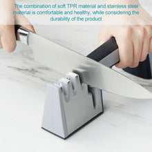 Load image into Gallery viewer, 4 in 1 Stainless Steel Knife Sharpener Four Section Hand-held Quick Sharpening Tool with Non Slip Handle, 4 in 1 (Black), 4 in 1 (Red)