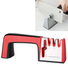 Load image into Gallery viewer, 4 in 1 Stainless Steel Knife Sharpener Four Section Hand-held Quick Sharpening Tool with Non Slip Handle, 4 in 1 (Black), 4 in 1 (Red)