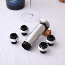 Load image into Gallery viewer, Original Xiaomi Youpin CircleJoy Stainless Steel Red Wine Preservation Stopper Set, Style: 4 Stoppers in One Pump, 4 Stoppers in One Pump
