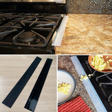Load image into Gallery viewer, 2 PCS 25 inches Gas Stove Slit Strip Antifouling Dustproof Waterproof Kitchen Sealing Strip, 25 inches (White), 25 inches, 25 inches (Black)