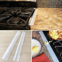 Load image into Gallery viewer, 2 PCS 25 inches Gas Stove Slit Strip Antifouling Dustproof Waterproof Kitchen Sealing Strip, 25 inches (White), 25 inches, 25 inches (Black)