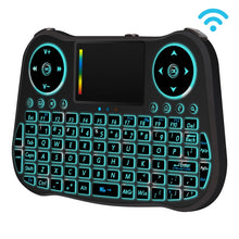 Load image into Gallery viewer, MT08 2.4GHz Mini Wireless Air Mouse QWERTY Keyboard with Colorful Backlight &amp; Touchpad &amp; Multimedia Control for PC, TV, MT08
