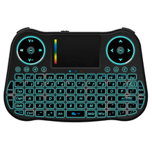Load image into Gallery viewer, MT08 2.4GHz Mini Wireless Air Mouse QWERTY Keyboard with Colorful Backlight &amp; Touchpad &amp; Multimedia Control for PC, TV, MT08