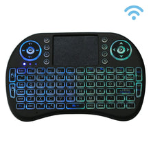 Load image into Gallery viewer, 2.4GHz Mini i8 Wireless QWERTY Keyboard with Colorful Backlight &amp; Touchpad &amp; Multimedia Control for PC, Android TV BOX, X-BOX Player, Smartphones, Change Colorful Backlight