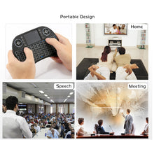 Load image into Gallery viewer, 2.4GHz Mini i8 Wireless QWERTY Keyboard with Colorful Backlight &amp; Touchpad &amp; Multimedia Control for PC, Android TV BOX, X-BOX Player, Smartphones, Change Colorful Backlight