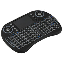 Load image into Gallery viewer, 2.4GHz Mini i8 Wireless QWERTY Keyboard with Colorful Backlight &amp; Touchpad &amp; Multimedia Control for PC, Android TV BOX, X-BOX Player, Smartphones, Change Colorful Backlight