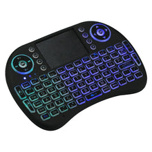 Load image into Gallery viewer, 2.4GHz Mini i8 Wireless QWERTY Keyboard with Colorful Backlight &amp; Touchpad &amp; Multimedia Control for PC, Android TV BOX, X-BOX Player, Smartphones, Change Colorful Backlight