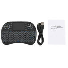 Load image into Gallery viewer, 2.4GHz Mini i8 Wireless QWERTY Keyboard with Colorful Backlight &amp; Touchpad &amp; Multimedia Control for PC, Android TV BOX, X-BOX Player, Smartphones, Change Colorful Backlight
