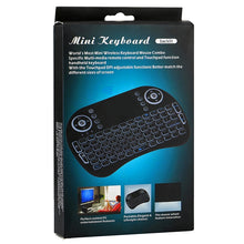 Load image into Gallery viewer, 2.4GHz Mini i8 Wireless QWERTY Keyboard with Colorful Backlight &amp; Touchpad &amp; Multimedia Control for PC, Android TV BOX, X-BOX Player, Smartphones, Change Colorful Backlight